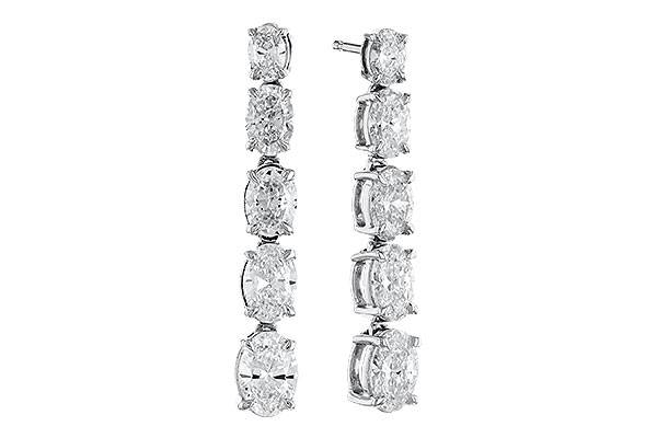 G283-42928: EARRINGS 1.90 TW OVAL DIAMONDS