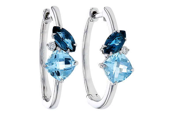 H284-31092: EARRINGS 1.82 TW BLUE TOPAZ 1.86 TGW